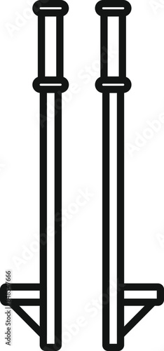 Simple line art illustration of a pair of stilts, ready for a circus performer to use