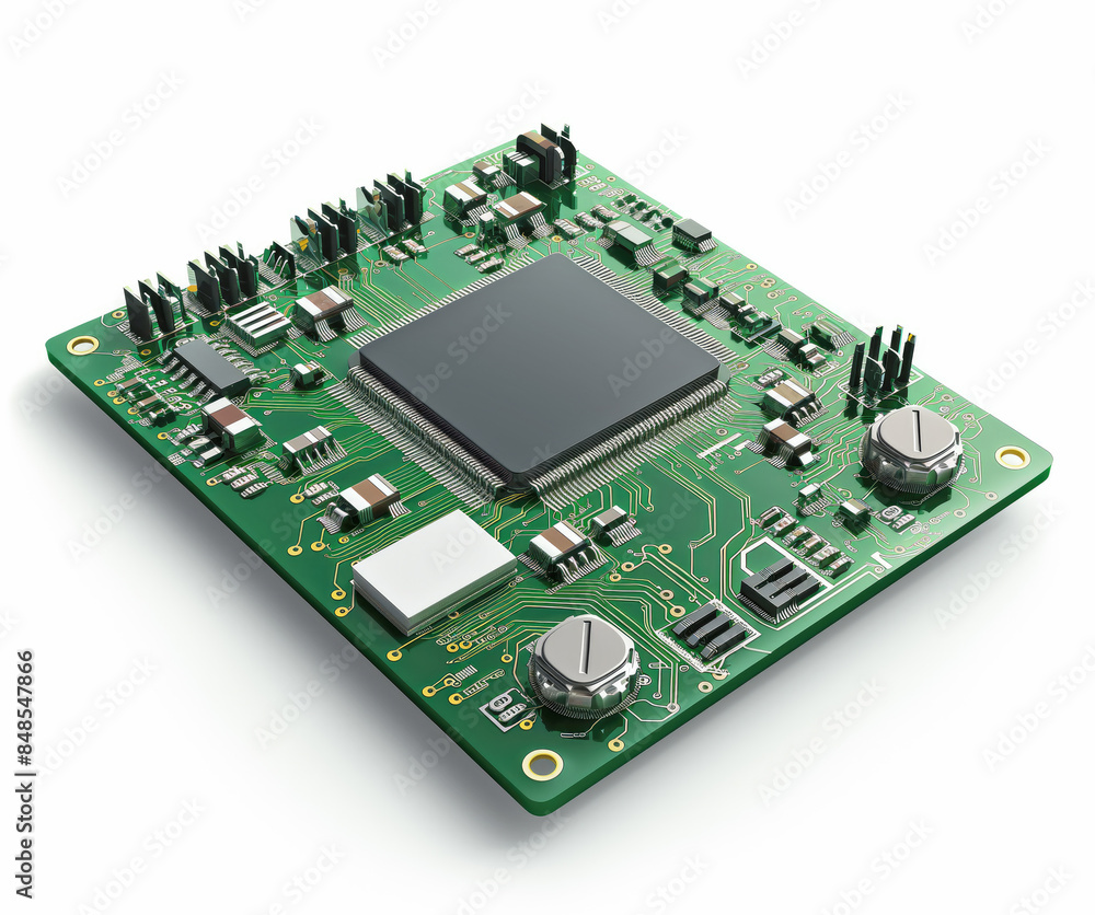 High-Angle View of Green Circuit Board High-Angle View of Green Circuit Board
