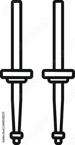 This icon of a pair of jumping stilts evokes outdoor play, childhood fun, and recreational activities