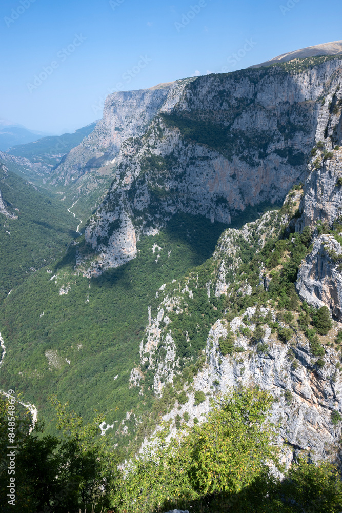 Fototapeta premium Vikos gorge at Pindus Mountains, Zagori, Epirus, Greece