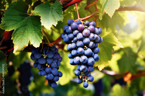 Wallpaper Mural Close-up blue grapes in sunlight. Vineyard. Torontodigital.ca