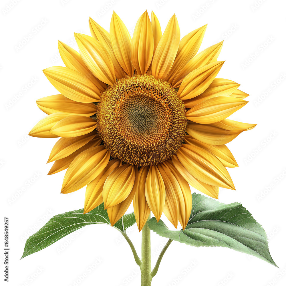 Fototapeta premium Sunflower, Isolated On Transparent Background, Bright Colors