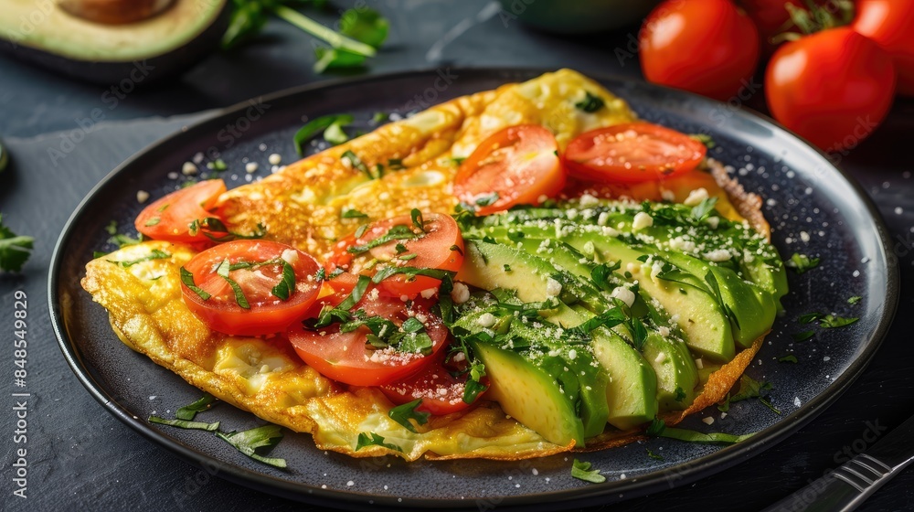 Avocado Tomato and Cheese Omelette Avocado Tomato and Cheese Omelette