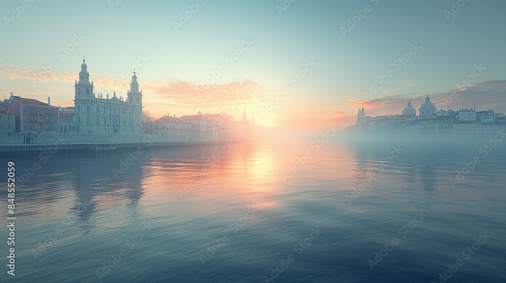 Lisbon, Portugal city skyline created with Generative AI technology Lisbon, Portugal city skyline created with Generative AI technology