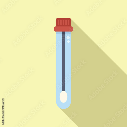 Medical test tube is containing a cotton swab for collecting biological samples