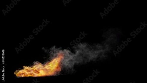 Stuff on fire and smoke in the wind - VFX element - 4K Pro Res with mask pass