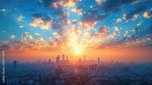 Madrid, Spain city skyline created with Generative AI technology