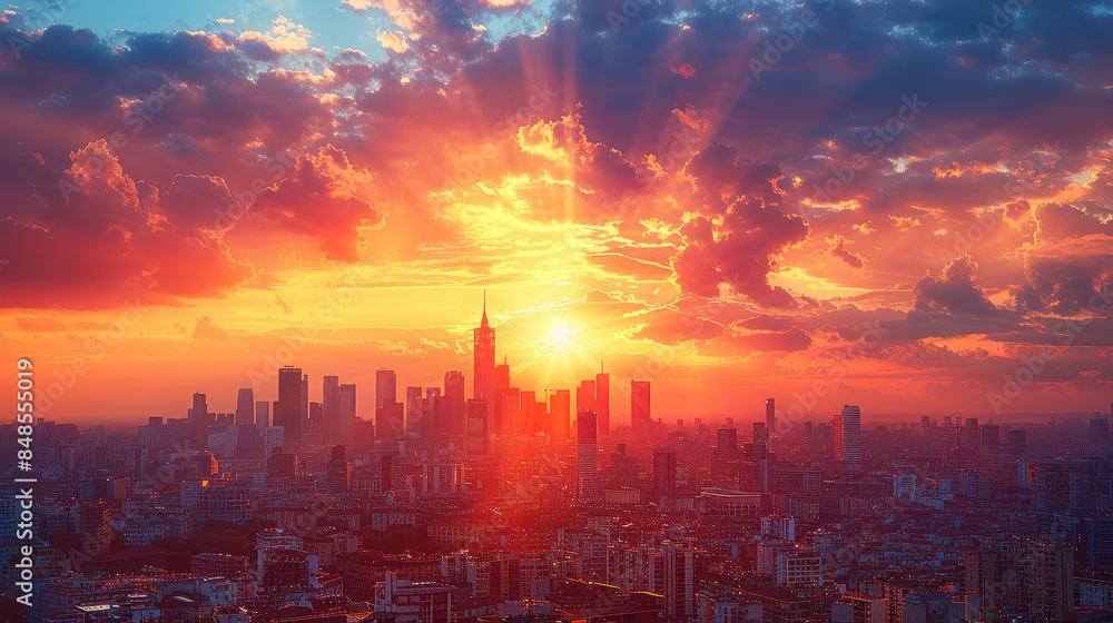Milan, Italy city skyline created with Generative AI technology Milan, Italy city skyline created with Generative AI technology