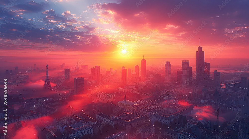 Fototapeta premium Munich, Germany city skyline created with Generative AI technology