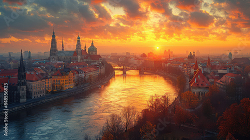 Munich, Germany city skyline created with Generative AI technology