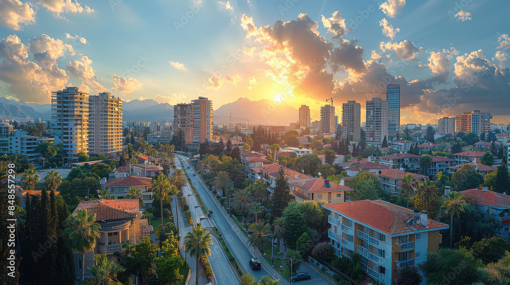 Obraz premium Nicosia, Cyprus city skyline created with Generative AI technology
