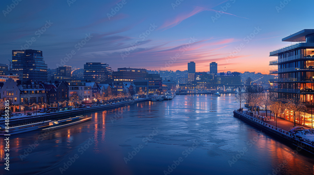 Fototapeta premium Beautiful travel scene of Oslo, Norway as holiday stock theme created with Generative AI technology