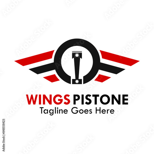 Wings pistone design template illustration