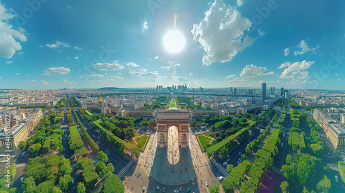 Paris, France city skyline created with Generative AI technology