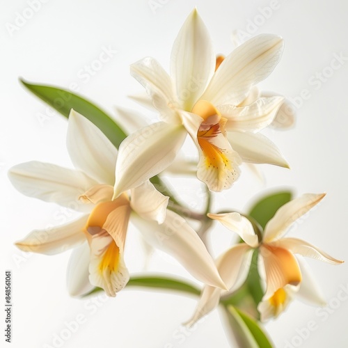 flower Photography, Coelogyne pandurata, Close up view, Isolated on white Background