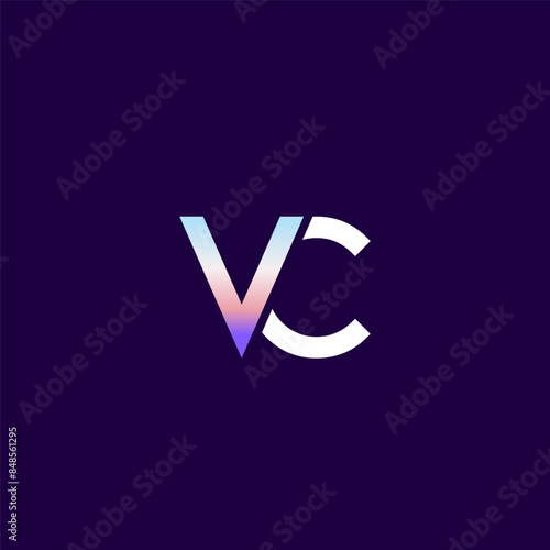 Letter VC Logo Icon Unique Design Vector Illustration.