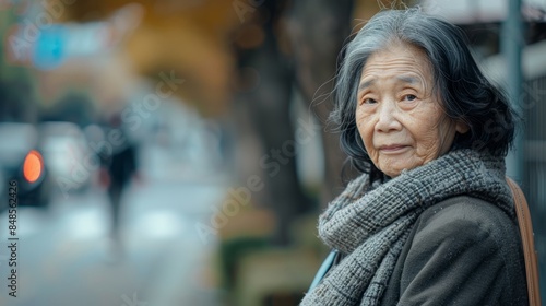 Wallpaper Mural An Asian aunt, with black hair mixed with white hair, was walking. Torontodigital.ca