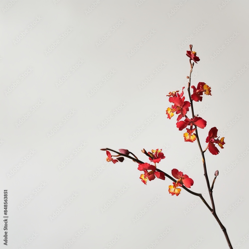 flower Photography, Oncidium copy space on right, Isolated on white Background flower Photography, Oncidium copy space on right, Isolated on white Background