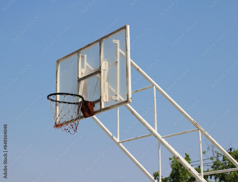 old basketball hoop at the park old basketball hoop at the park