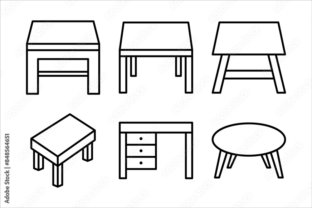 Set of table related vector line icons. Premium linear symbols pack. Vector illustration isolated on a white background. Web symbols for web sites and mobile Set of table related vector line icons. Premium linear symbols pack. Vector illustration isolated on a white background. Web symbols for web sites and mobile