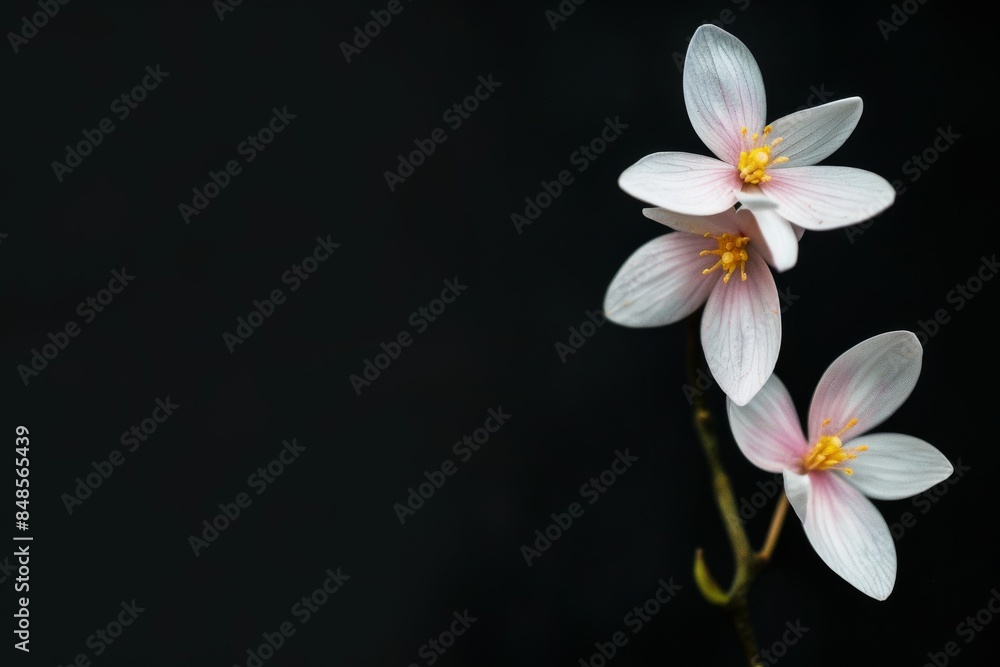 Fototapeta premium flower Photography, Spathoglottis plicata, copy space on right, Isolated on Black Background
