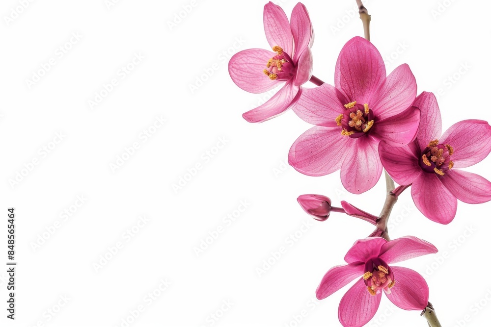 Fototapeta premium flower Photography, Spathoglottis plicata, copy space on right, Isolated on white Background
