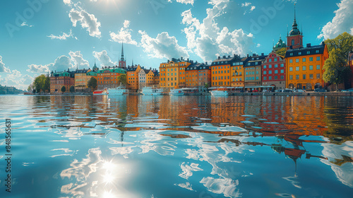 Stockholm, Sweden city skyline created with Generative AI technology