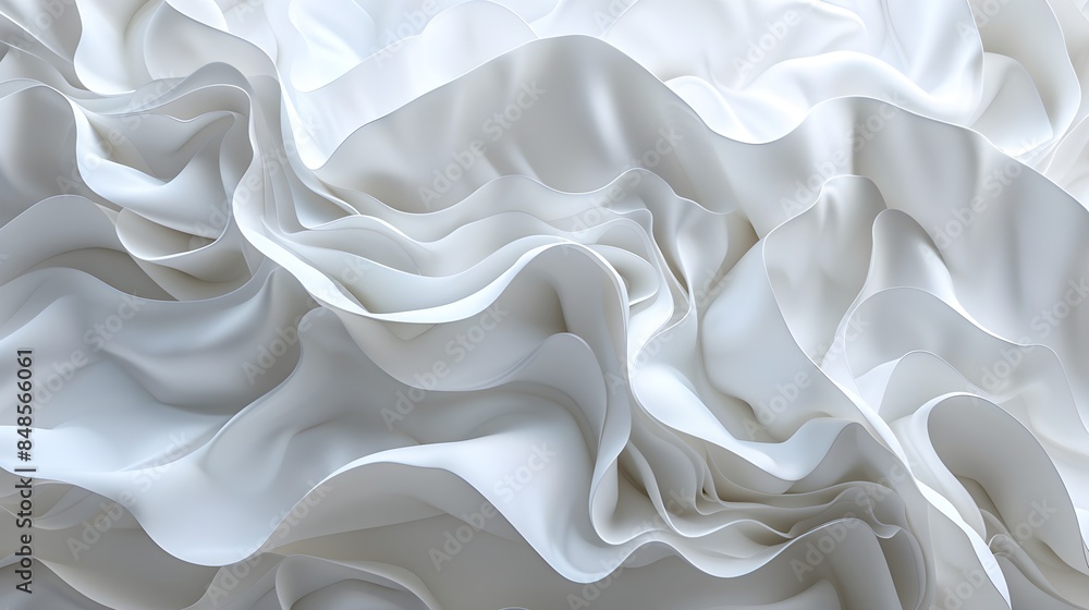 White 3D Soft Shapes squash together to make a Light abstract background. 3D Render White 3D Soft Shapes squash together to make a Light abstract background. 3D Render
