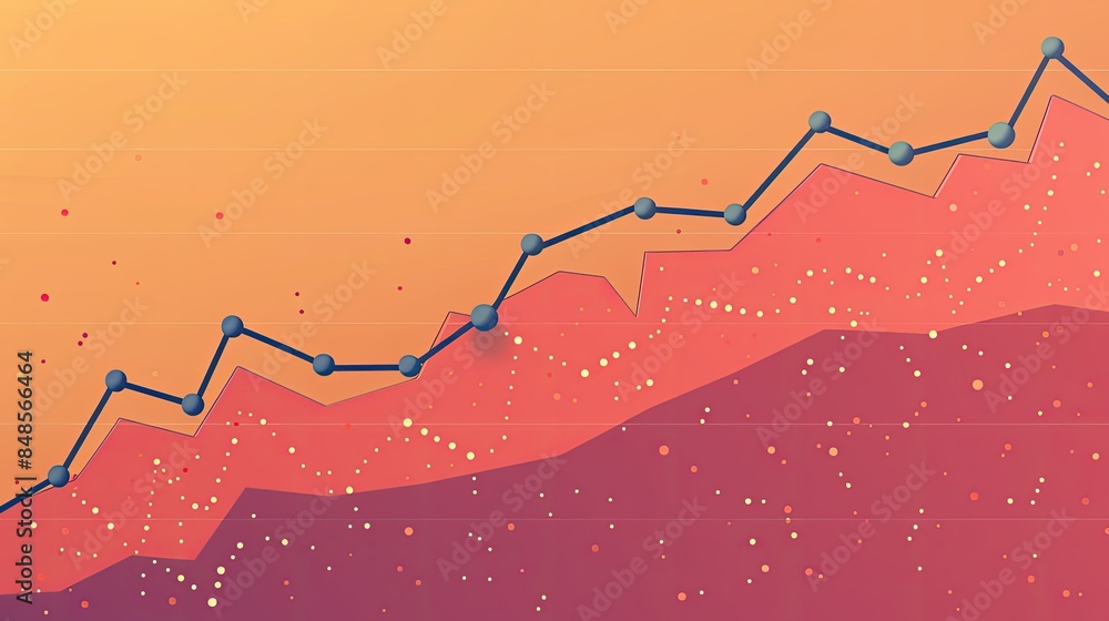 Naklejka premium Line graph depicting upward sales trajectory, reflecting business prosperity