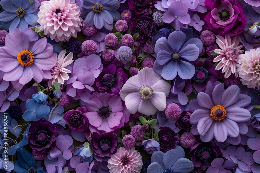 Beautiful Flower Background with Purple and Lilac Colours. Contemporary Floral Wallpaper Beautiful Flower Background with Purple and Lilac Colours. Contemporary Floral Wallpaper