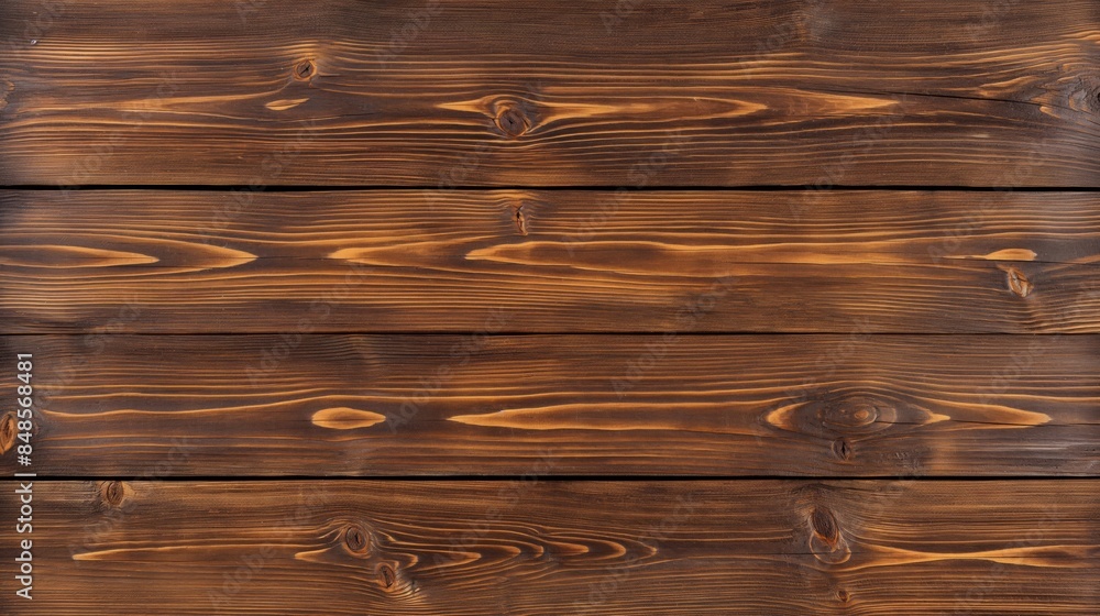 Naklejka premium Close up of horizontal brown wooden planks.