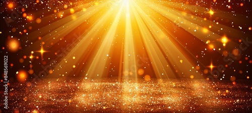 Vibrant orange light burst abstract rays on dark background with peach and golden hues