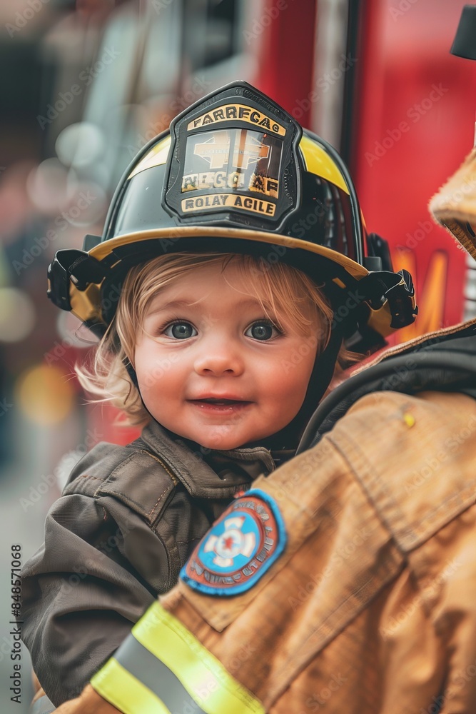 Brave firefighter heroically rescuing child from a blazing house engulfed in flames Brave firefighter heroically rescuing child from a blazing house engulfed in flames