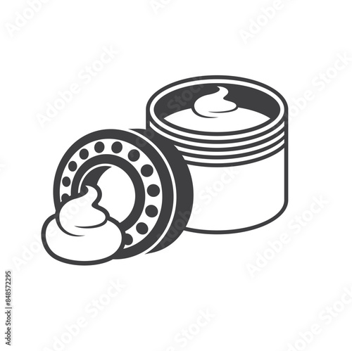 illustration of grease, grease is a lubricant with high viscosity.