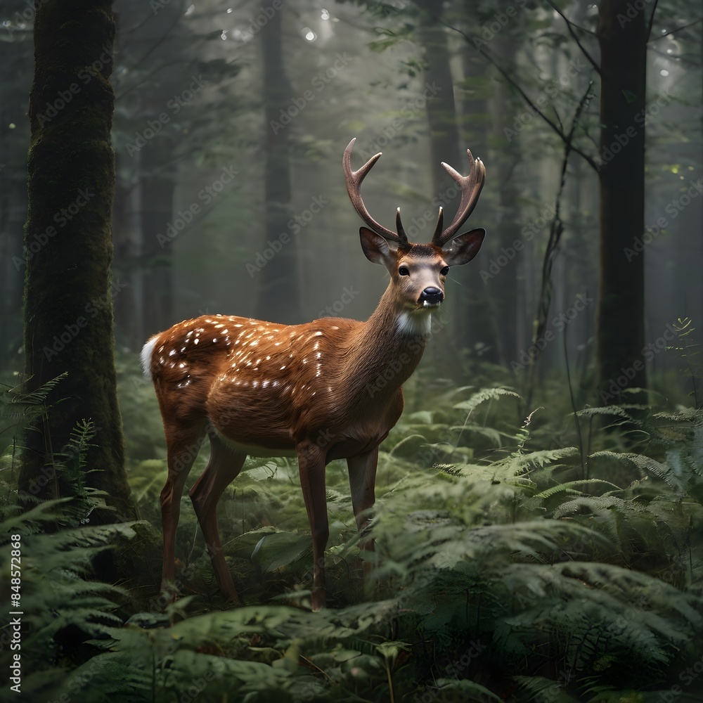 Obraz premium A beautiful Deer in nature.