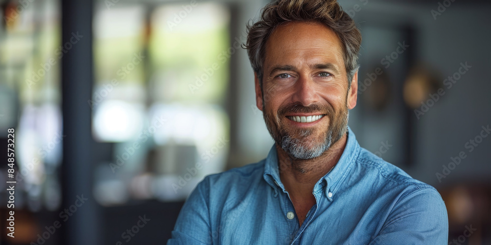 Handsome Smiling Business Man in Blue Shirt Handsome Smiling Business Man in Blue Shirt