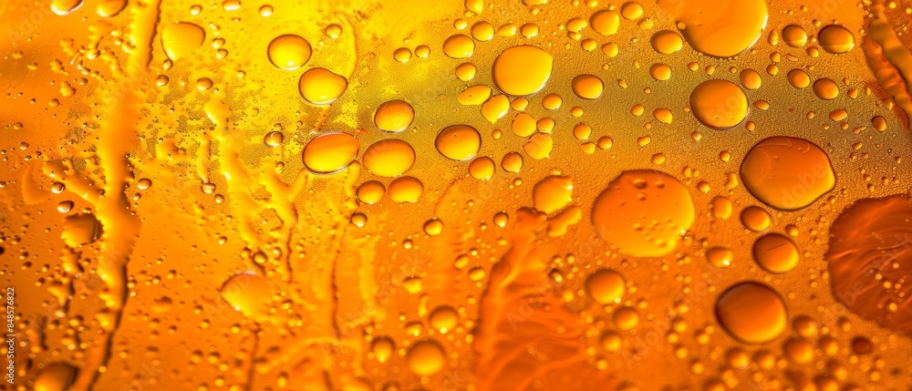 Vibrant orange beer bubbles creating an abstract pattern Vibrant orange beer bubbles creating an abstract pattern