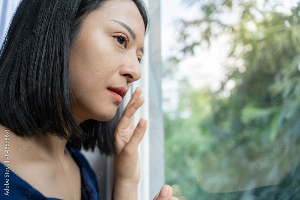 Depression and mental illness. Asian woman disappointed, sad after receiving bad news. Stressed girl confused with unhappy problems, arguing with boyfriend, cry and worry about unexpected pregnancy. Depression and mental illness. Asian woman disappointed, sad after receiving bad news. Stressed girl confused with unhappy problems, arguing with boyfriend, cry and worry about unexpected pregnancy.