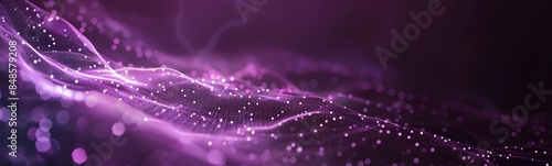 Abstract purple background with connecting dots and lines. Structure and communication. Plexus effect. Abstract science geometrical network background. 