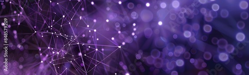Abstract purple background with connecting dots and lines. Structure and communication. Plexus effect. Abstract science geometrical network background. 