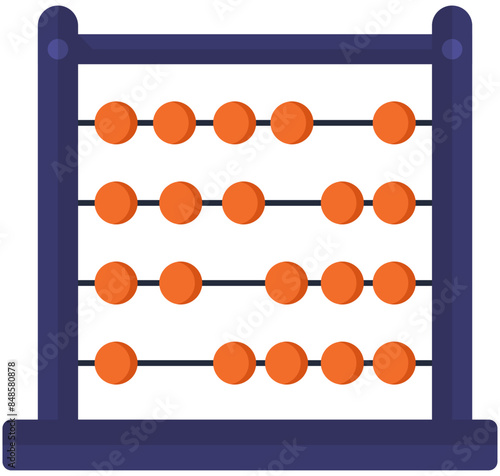 Flat illustration of abacus toy for children education isolated on white background.