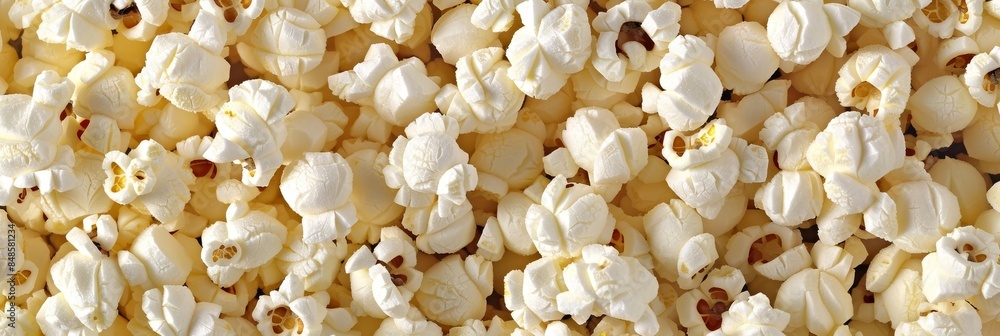 Popcorn filled background  a texture of popped corn kernels creating a unique backdrop
