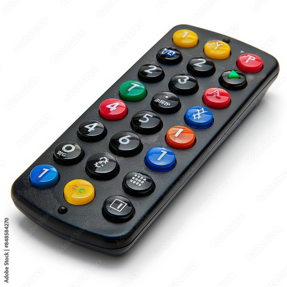Remote control for TV isolated on white background. Entertainment and technology concept. Remote control for TV isolated on white background. Entertainment and technology concept.