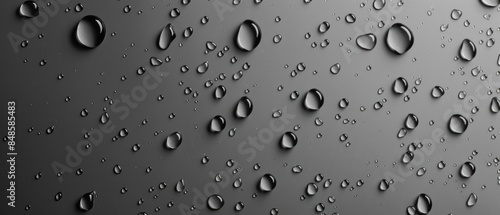 Water Droplets on a Gray Surface