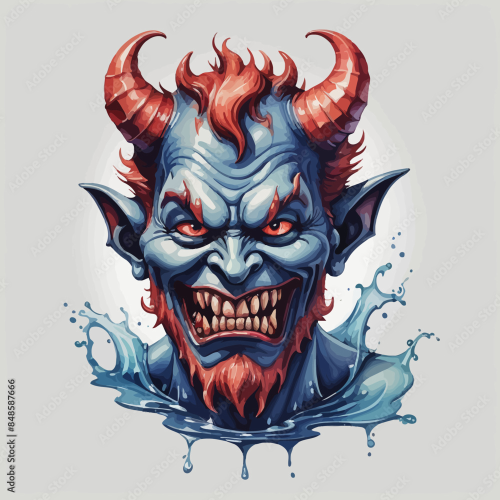 Naklejka premium Devil Ilustration Design Very terrifying