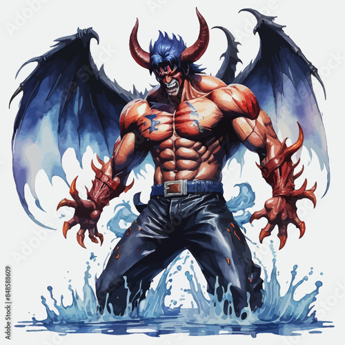 Devil Ilustration Design Very terrifying