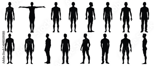 Human body silhouette set vector design big pack of illustration and icon
