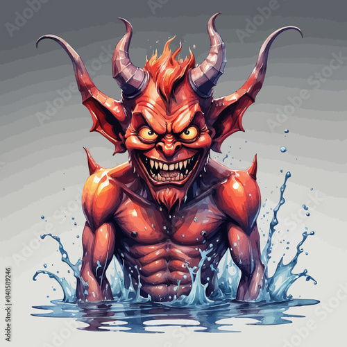 Devil Ilustration Design Very terrifying