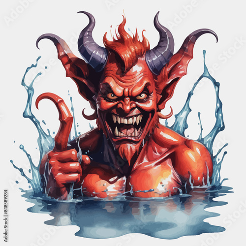 Devil Ilustration Design Very terrifying