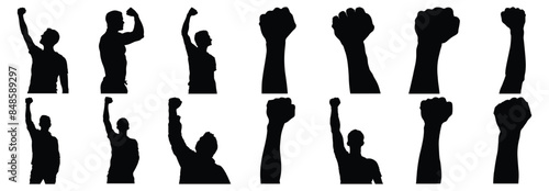 Fist silhouette set vector design big pack of illustration and icon